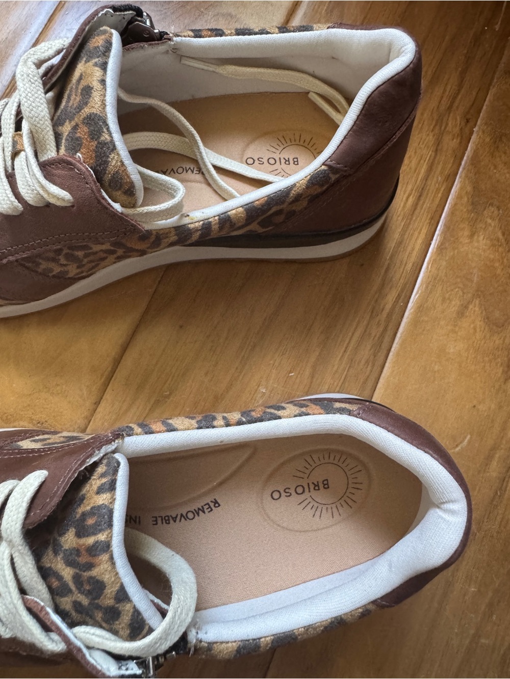 NWT Brioso Mimi Suede Zip Sneakers Leopard Print Sz 9 (no original box) - Picture 7 of 11